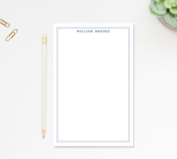 Personalized Bordered Notepad for Notes, Desk Pad for Business, Custom Stationary Gift for Him, Notepad Stationery Under 25