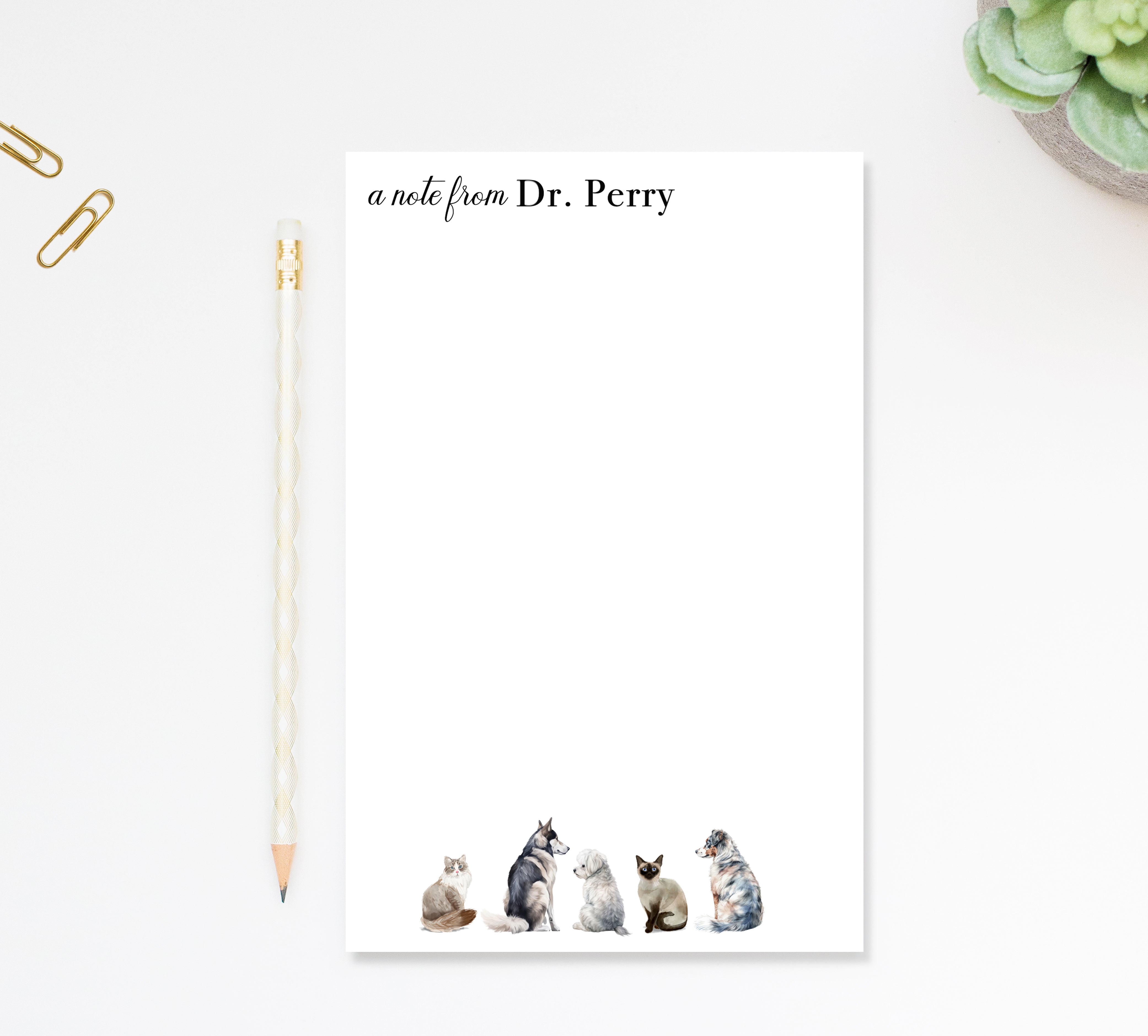Personalized Doctor Notepad, A note from Veterinarian Doctors Gift