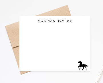 Horse Personalized Stationery for Girls Boys, Stationary Note Cards Set