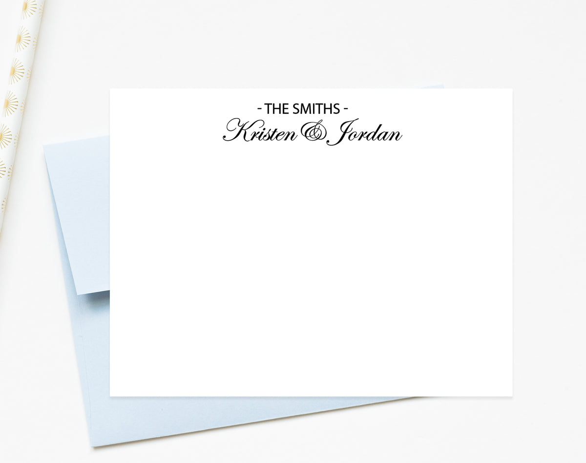 Personalized Calligraphy Stationery Set, Elegant Notecards with Envelopes