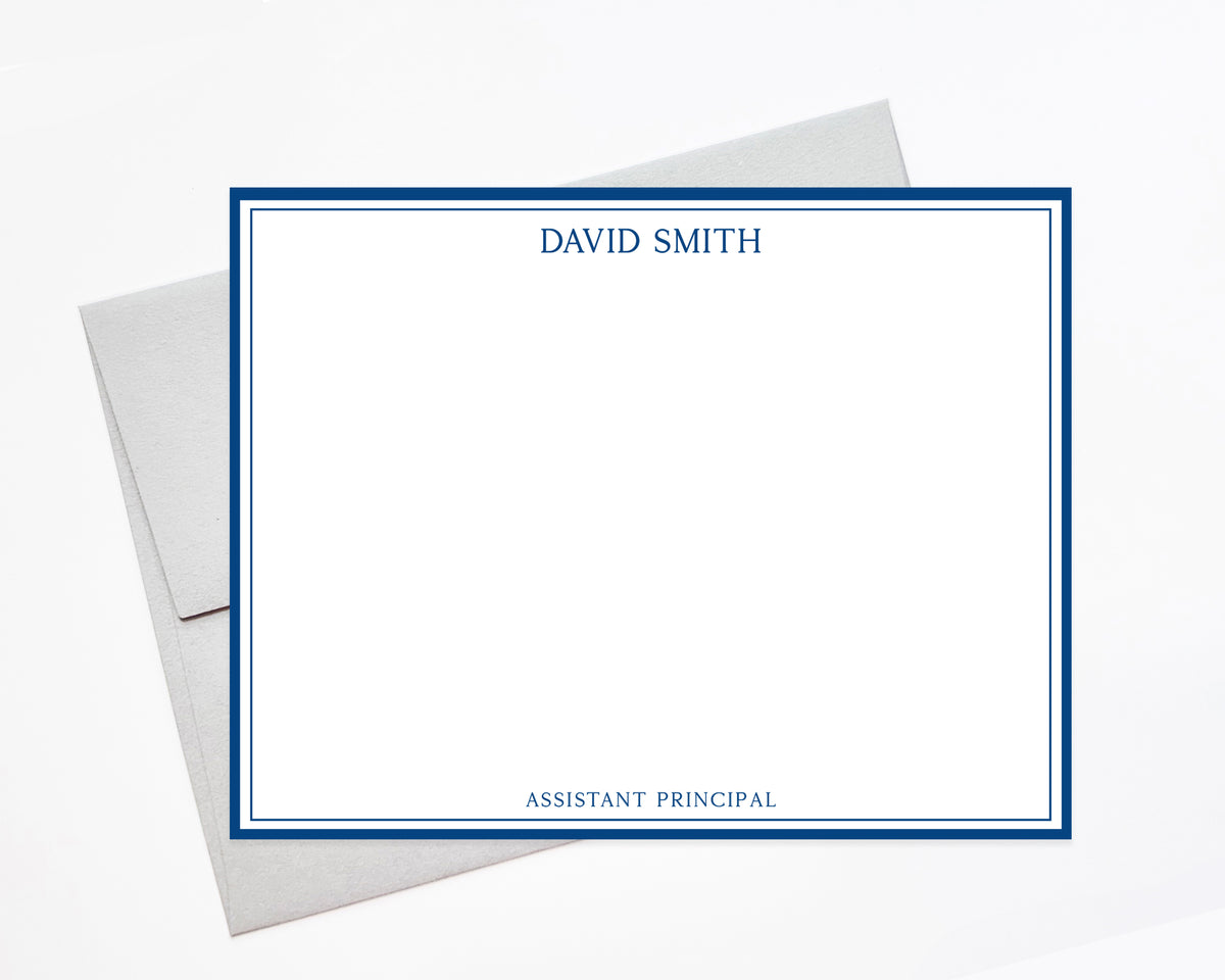 Personalized Double Border Stationary for Him, Business Bordered Notes for Her