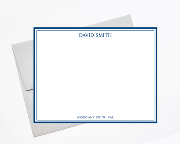 Personalized Double Border Stationary for Him, Business Bordered Notes for Her
