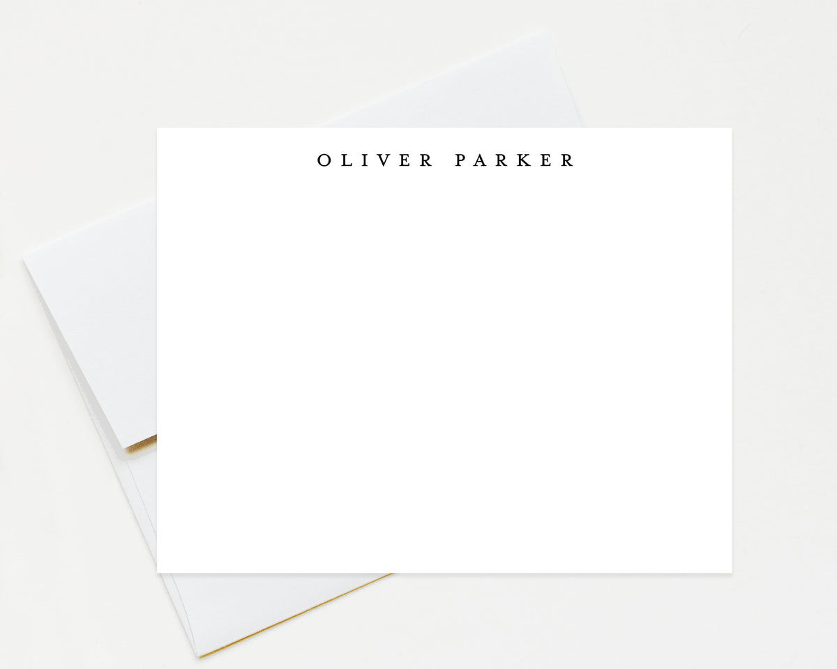 Simple Modern Personalized Stationery Note Cards, Stationary Flat Cards with Envelopes, Personalized Stationary for Family