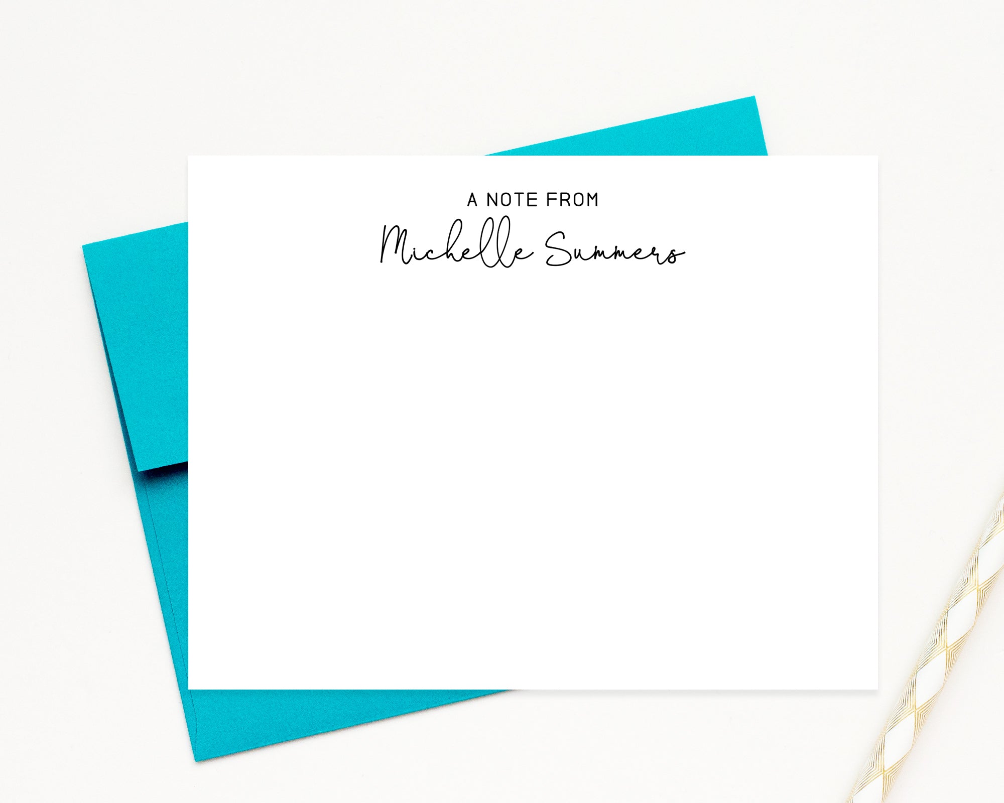 A note from personalized stationery, Simple script stationery set, Cus ...