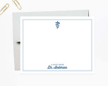 A Note From Veterinary Stationary, Personalized Vet Caduceus Stationery