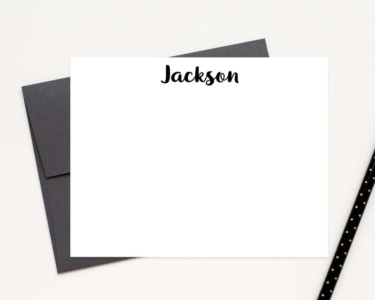 Personalized Simple Stationery for Boys, Stationary Note Cards Set