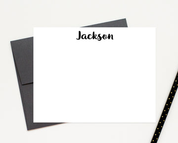 Personalized Simple Stationery for Boys, Stationary Note Cards Set