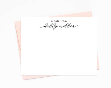 Personalized Calligraphy Stationary Set, Pretty Notecards For Her, A Note From Custom Stationery With Name, Stationery Note Card For Letters