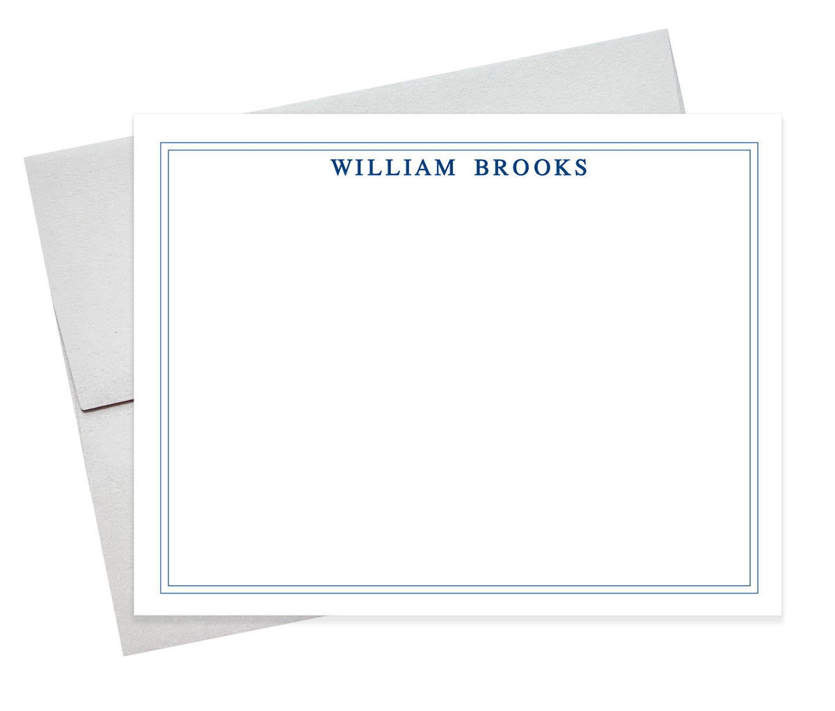 Personalized Border Stationary for Him, Modern Masculine Stationery For Him, A2 Flat Family Notecards Set