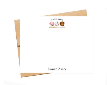 Personalized Stationery for Sports, Kids, Boy Baseball Stationary Cards