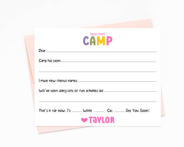 Personalized Stationery For Girls at Camp