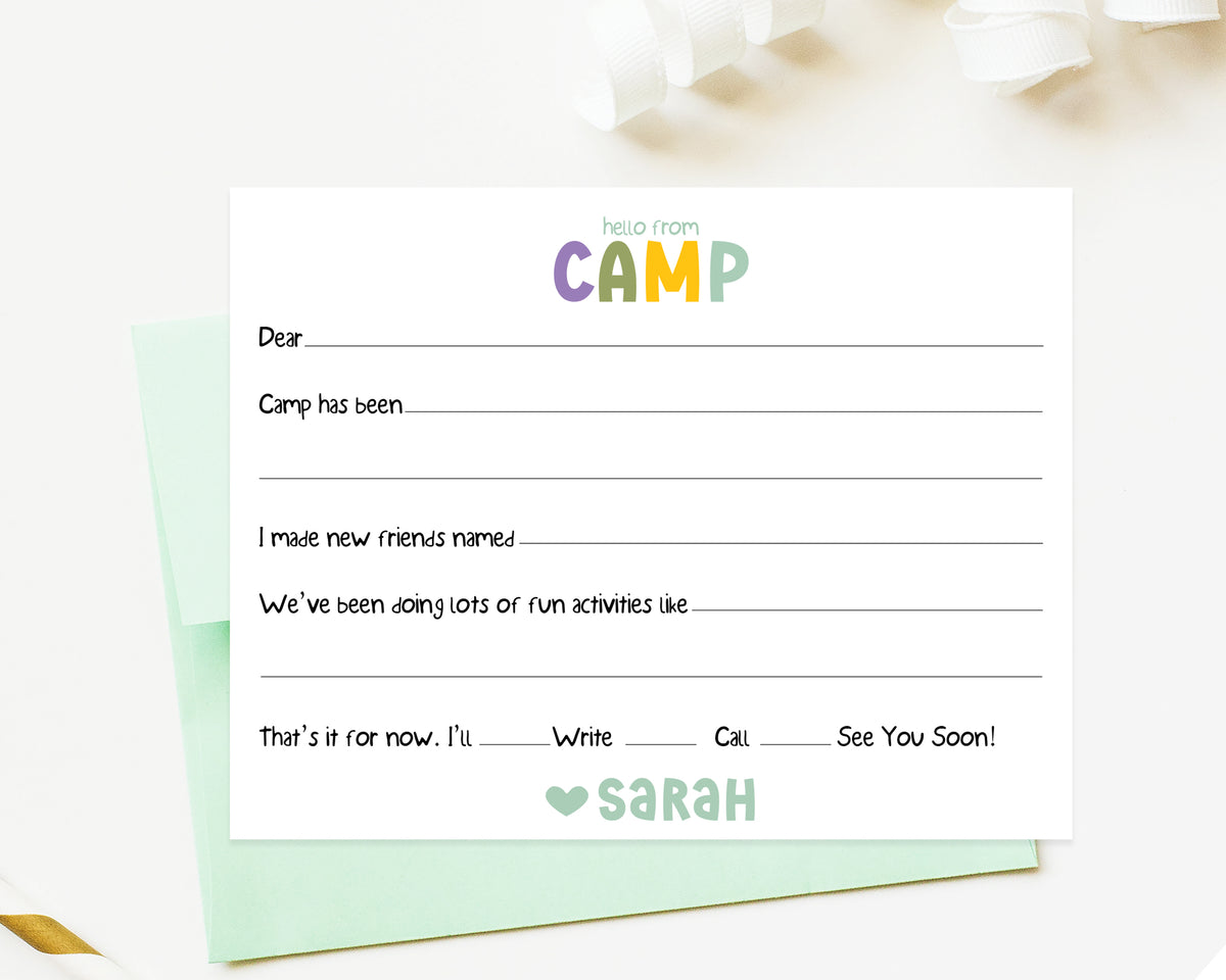 Personalized Stationery For Girls at Camp