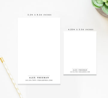 Personalized Notepad For Business, Simple Note Pad To Do List, Customized Jotter with Phone Number & Email Address, Personalized Stationery