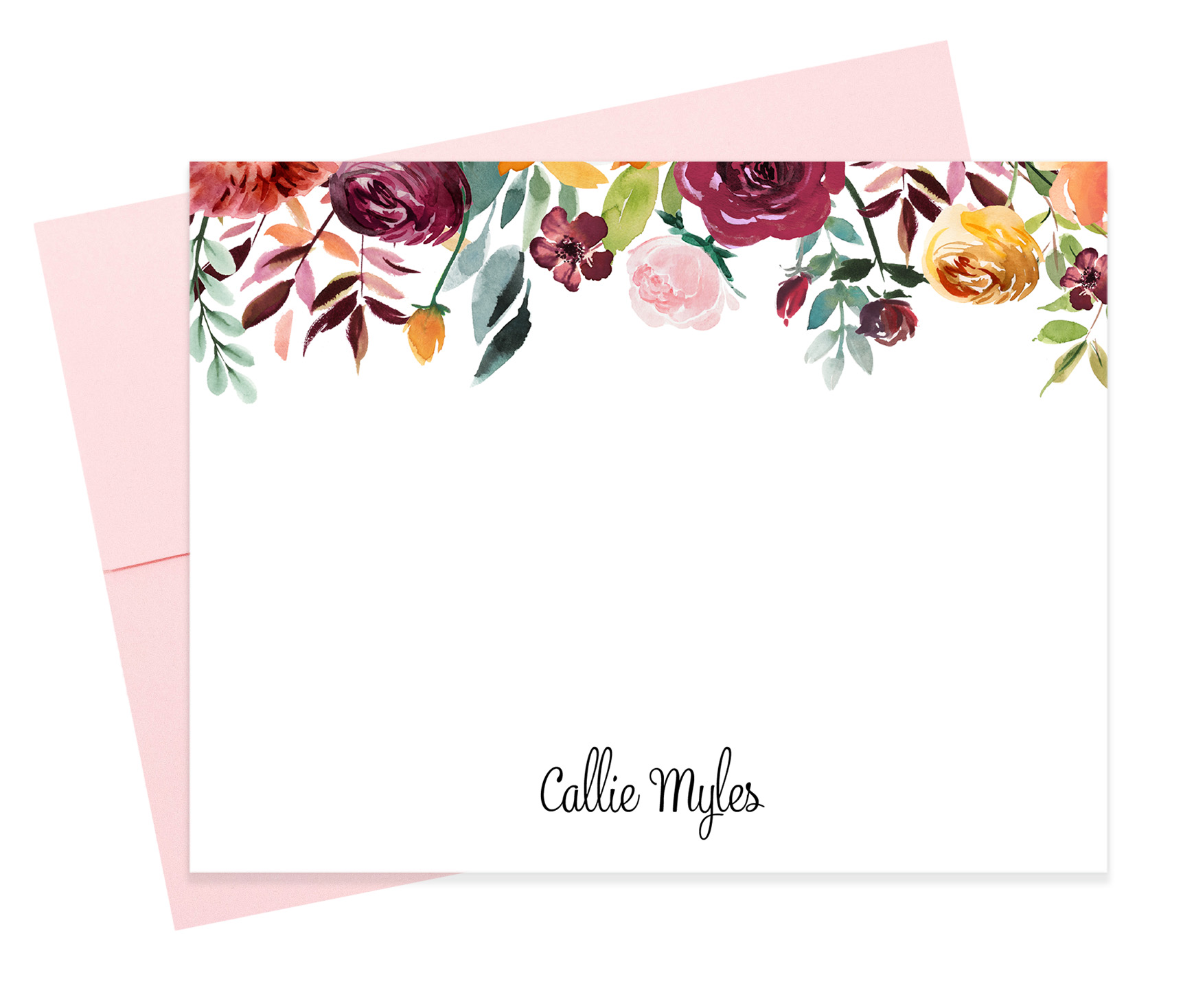 Floral Stationery, Personalized Stationery Set, Note Cards For