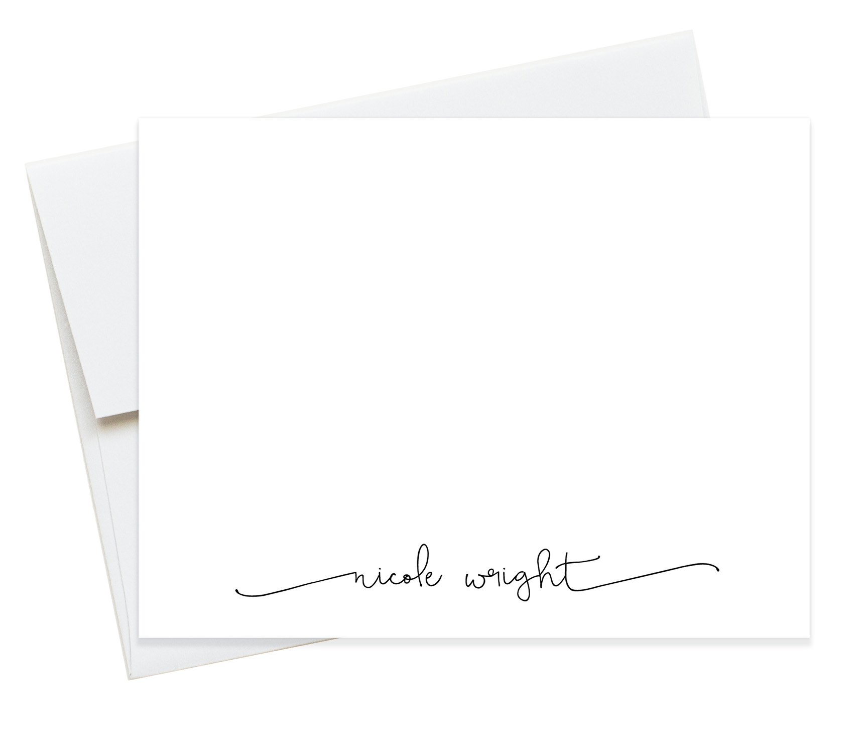 Script Stationery Cards For Her, Flat Notecards with Envelopes, Gift for  Bride
