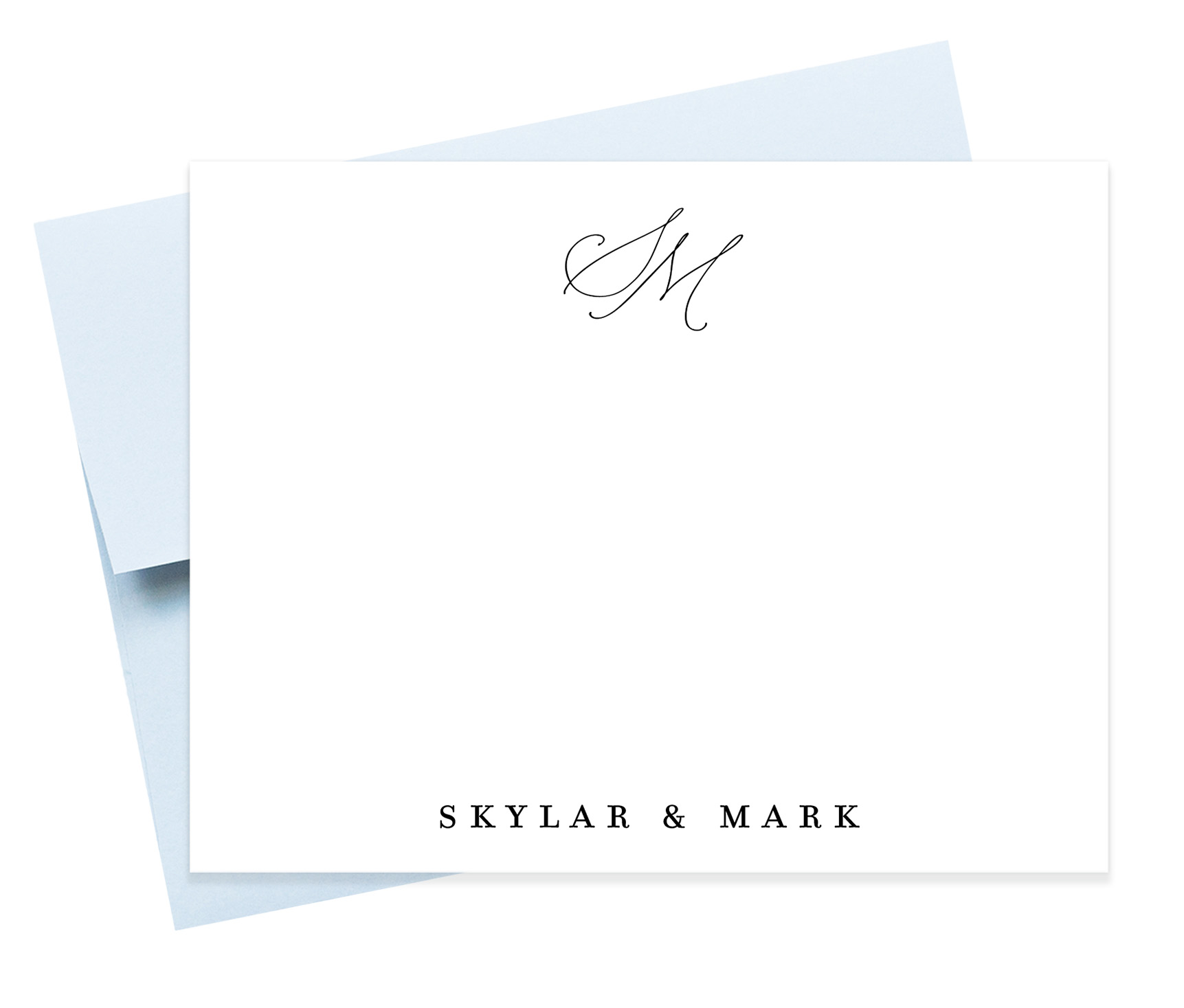 Personalized Elegant Script Stationery Cards Set for Couples